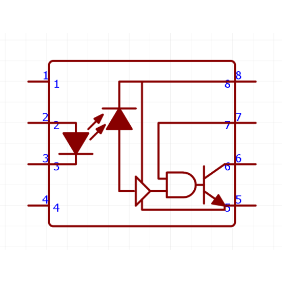 Transoptor 6N137S-TA1-L SMD Ch: 1 OUT: logiczne Uizol: 5kV Gull wing 8