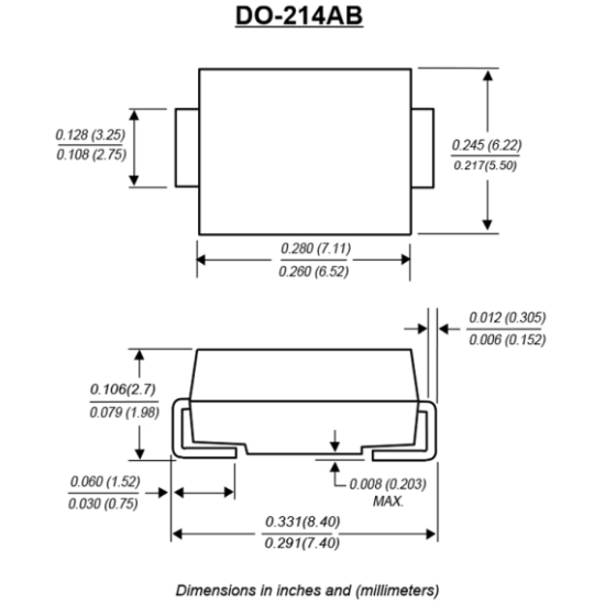 Dioda 60V 850mV@5A 5A SS56(SMC)